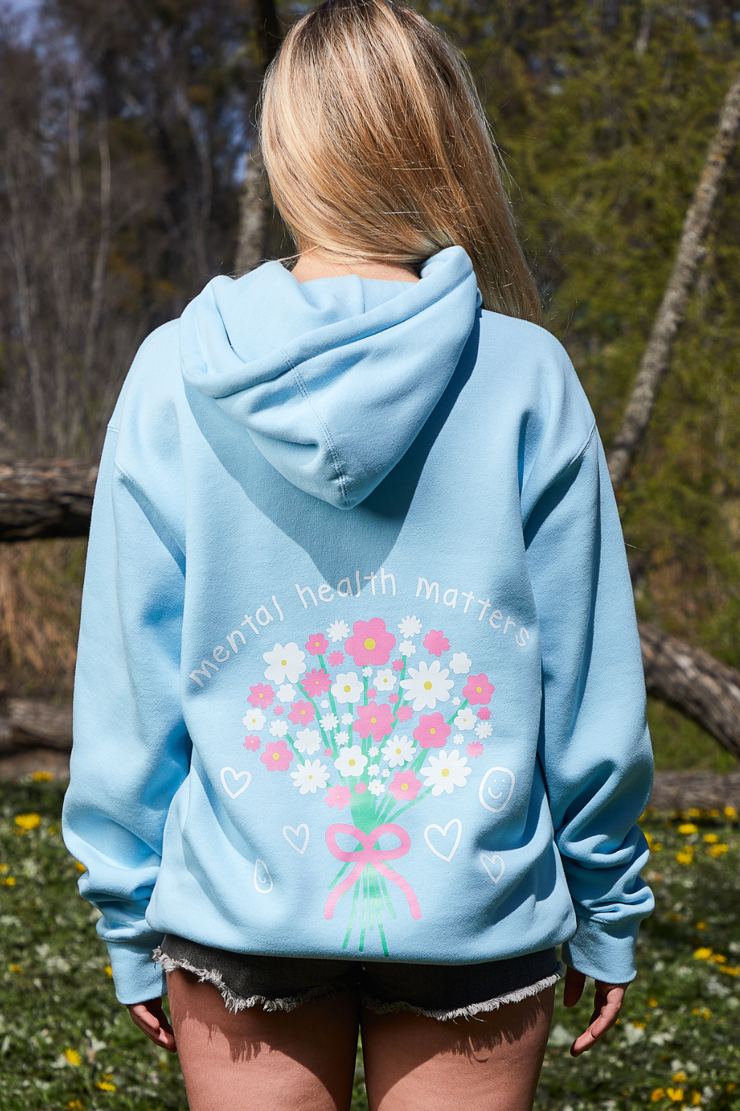 Bouquet Hoodie - Sky Blue