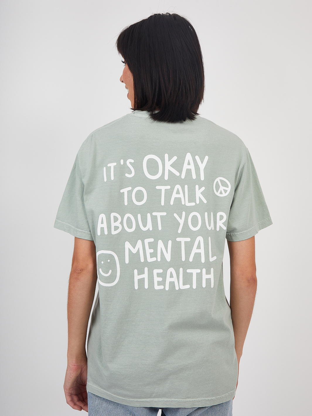 "talk about it" tee back #color_sage-green